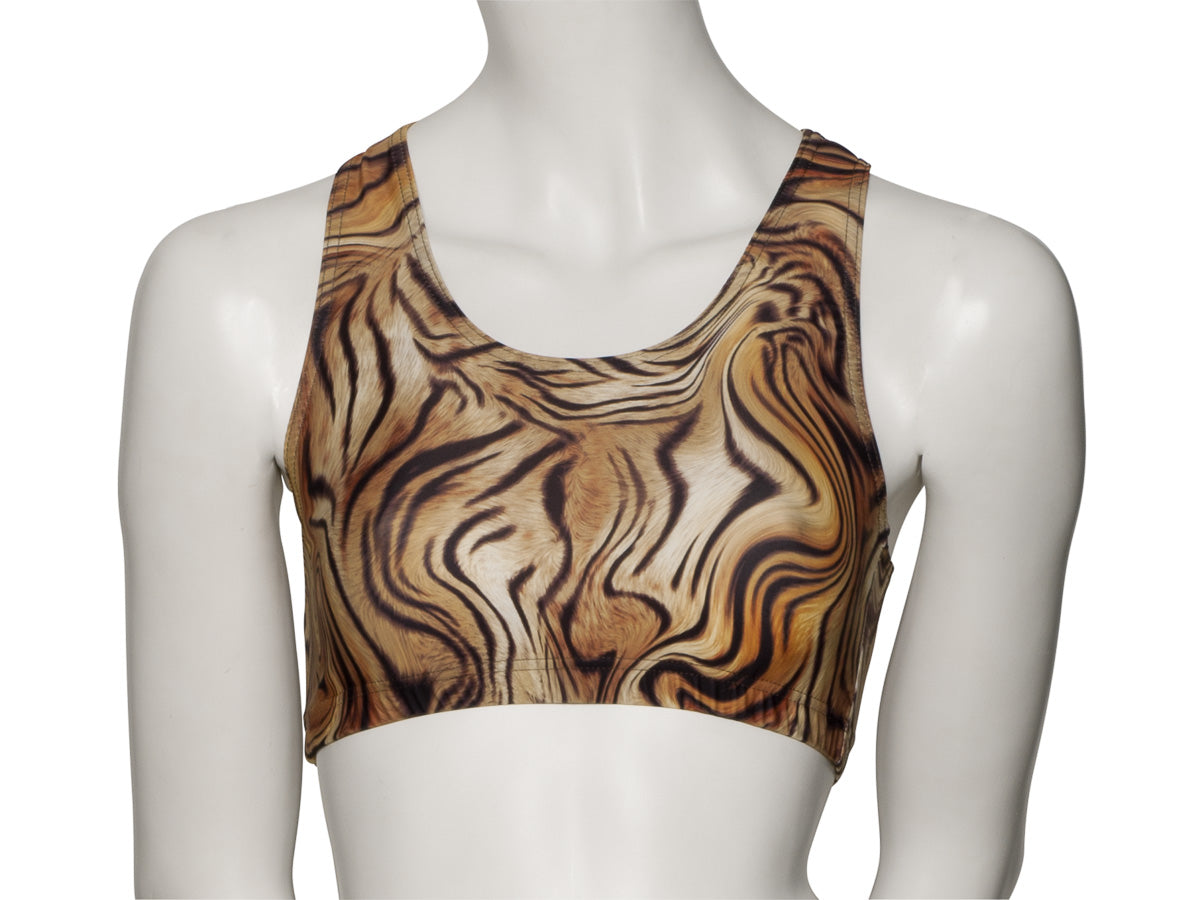 KCTP-5 All Colours and Sizes ANIMAL PRINT Racer Back Dance Fitness Gym Crop Top