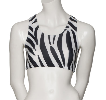 KCTP-5 All Colours and Sizes ANIMAL PRINT Racer Back Dance Fitness Gym Crop Top