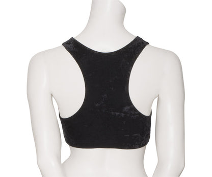KCTV-5 Women's All Colours Velour Velvet Racer Back Dance Crop Top