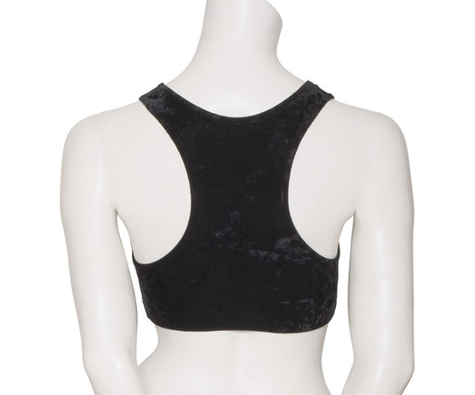 KCTV-5 Women's All Colours Velour Velvet Racer Back Dance Crop Top