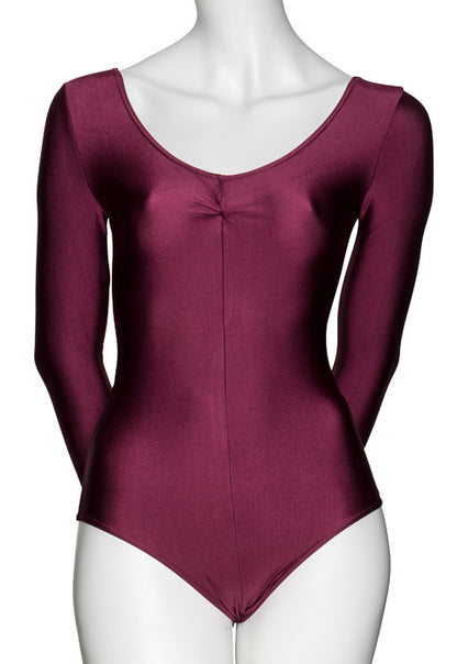 KDC009 Women's All Colours Nylon Lycra Long Sleeve Ruched Dance Gymnastics Leotard