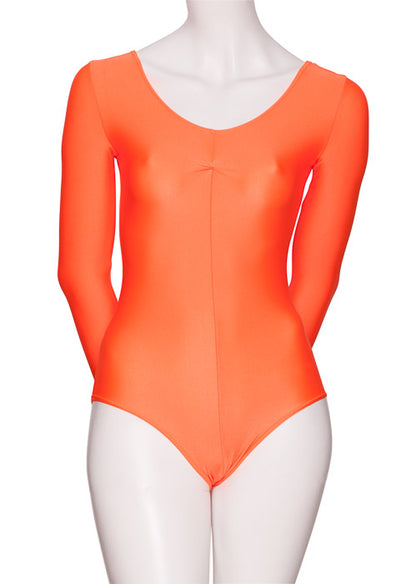 KDC009 Women's All Colours Nylon Lycra Long Sleeve Ruched Dance Gymnastics Leotard