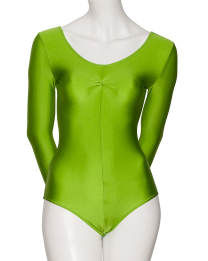 KDC009 Women's All Colours Nylon Lycra Long Sleeve Ruched Dance Gymnastics Leotard