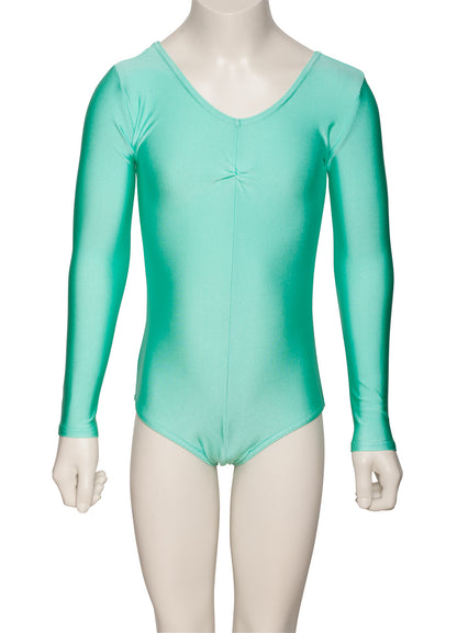 KDC009 Girls All Colours Nylon Lycra Long Sleeve Ruched Dance Gymnastics Leotard