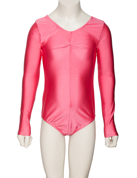 KDC009 Girls All Colours Nylon Lycra Long Sleeve Ruched Dance Gymnastics Leotard