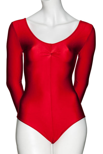 KDC009 Women's All Colours Nylon Lycra Long Sleeve Ruched Dance Gymnastics Leotard