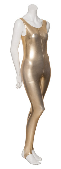 KDC011 Women's Shiny METALLIC All Colours Sleeveless Stirrup Catsuit Unitard