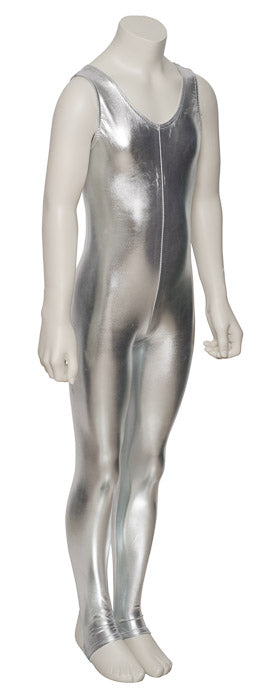 KDC012 Girls Shiny METALLIC All Colours Long Sleeve Stirrup Catsuit Unitard
