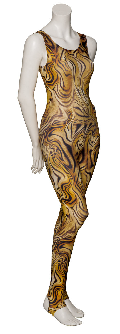 KDC011 All Colours ANIMAL PRINT Women's Girls Lycra Sleeveless Stirrup Catsuit Unitard
