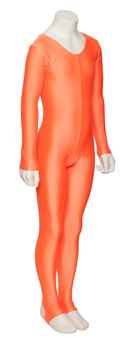 KDC012 Girls All Colours Lycra Long Sleeve Dance Catsuit With Stirrups