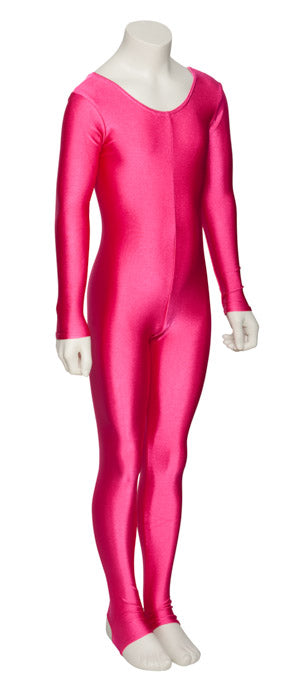 KDC012 Girls All Colours Lycra Long Sleeve Dance Catsuit With Stirrups