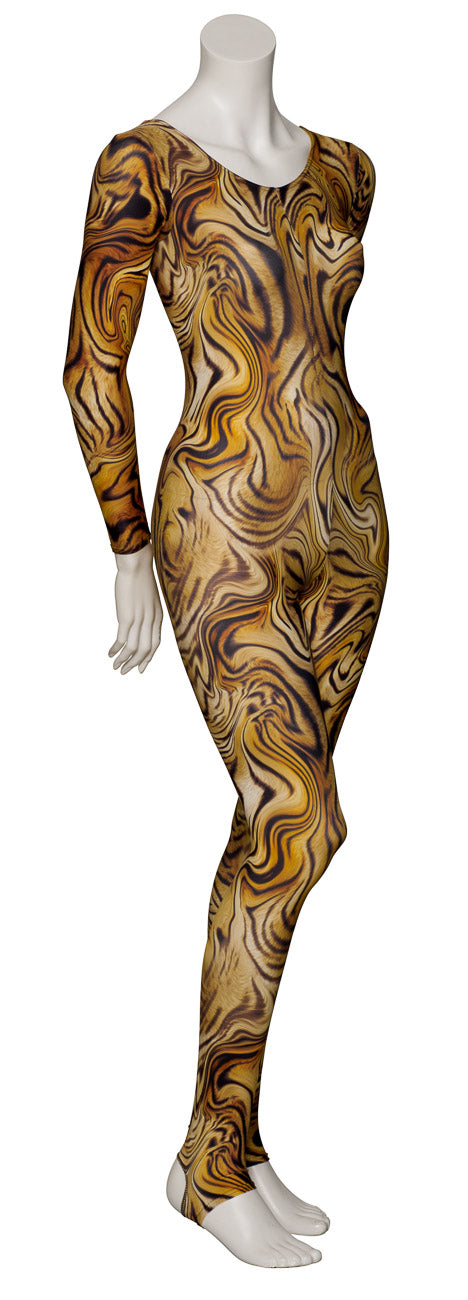 KDC012 All Colours ANIMAL PRINT Women's Girls Lycra Long Sleeve Stirrup Catsuit Unitard