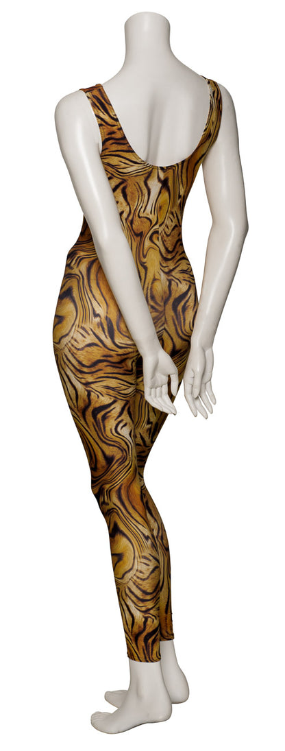 KDC016 All Colours ANIMAL PRINT Women's Girls Lycra Sleeveless Footless Catsuit Unitard