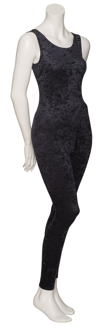 KDCV016 Girls All Colours Crushed Velour Velvet Sleeveless Footless Catsuit