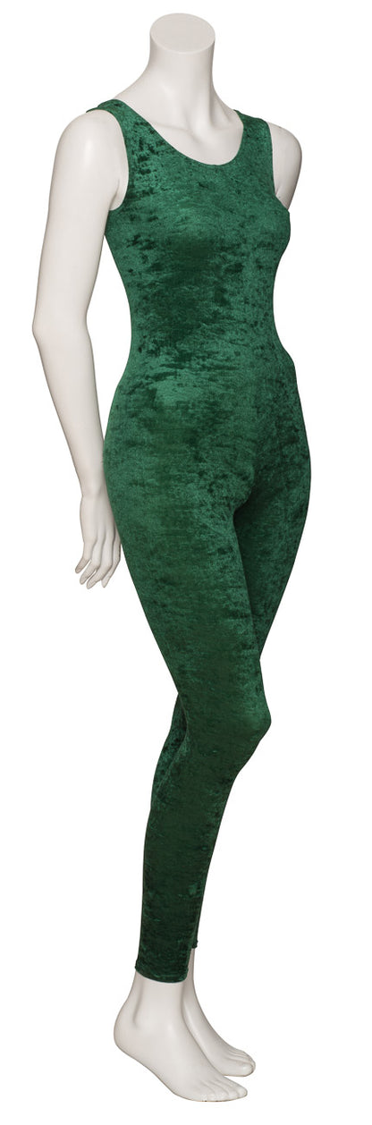 KDCV016 Girls All Colours Crushed Velour Velvet Sleeveless Footless Catsuit