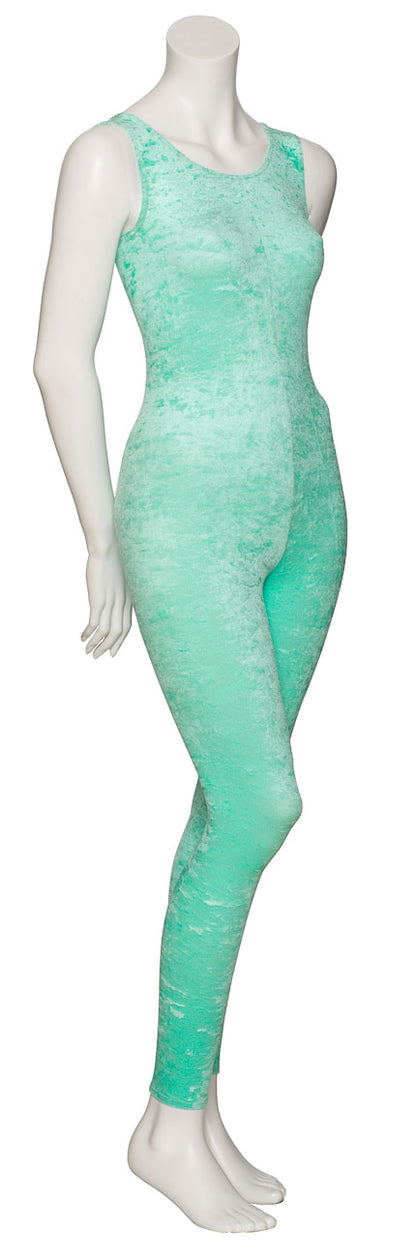 KDCV016 Girls All Colours Crushed Velour Velvet Sleeveless Footless Catsuit