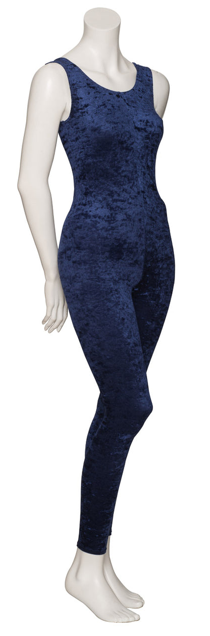 KDCV016 Girls All Colours Crushed Velour Velvet Sleeveless Footless Catsuit