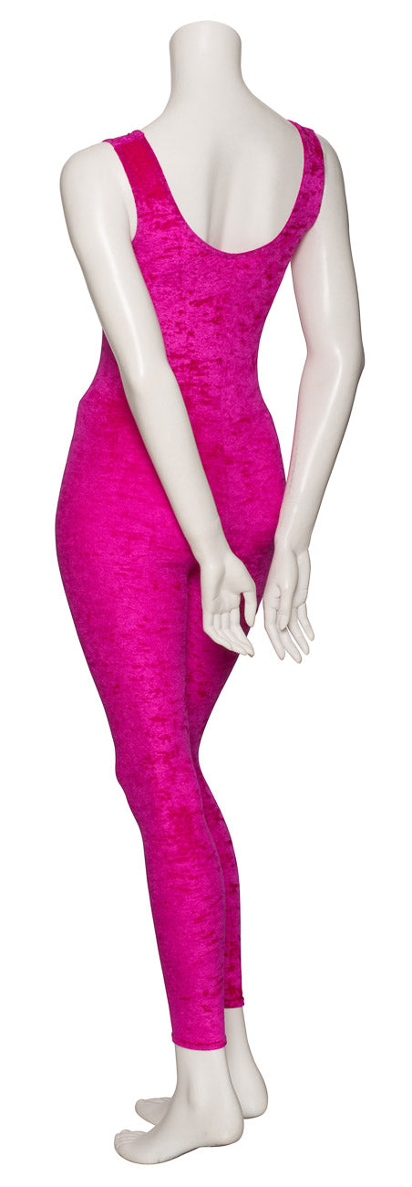 KDCV016 Girls All Colours Crushed Velour Velvet Sleeveless Footless Catsuit
