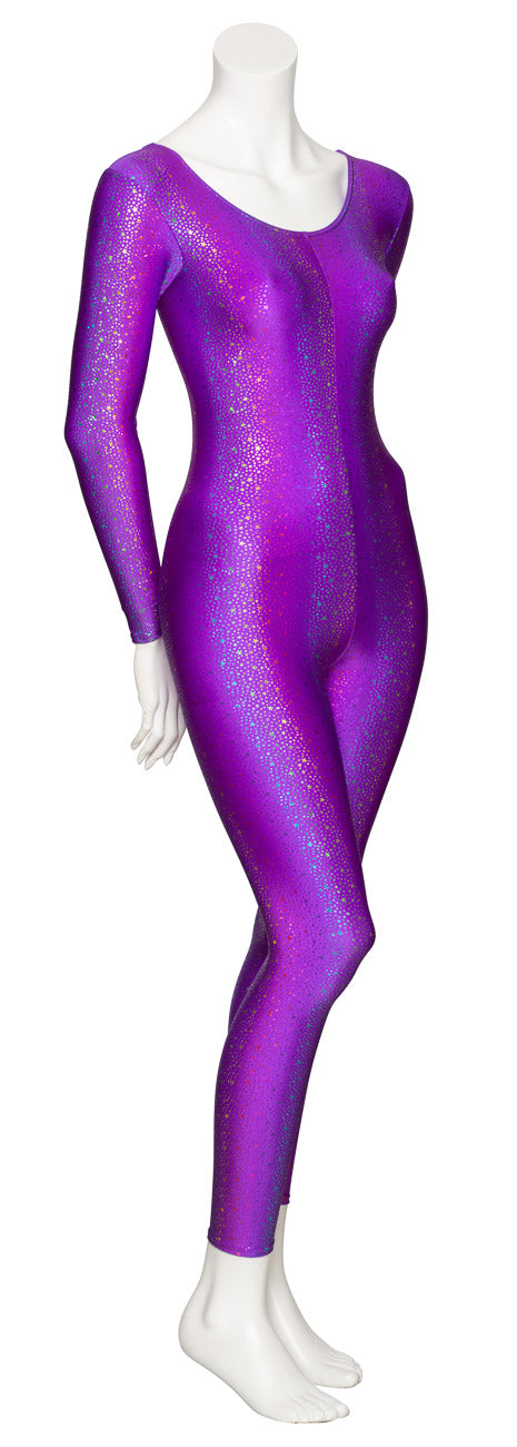 KDC017 All Colours STAR PRINT Women's Girls Lycra Long Sleeve Footless Dance Catsuit Unitard