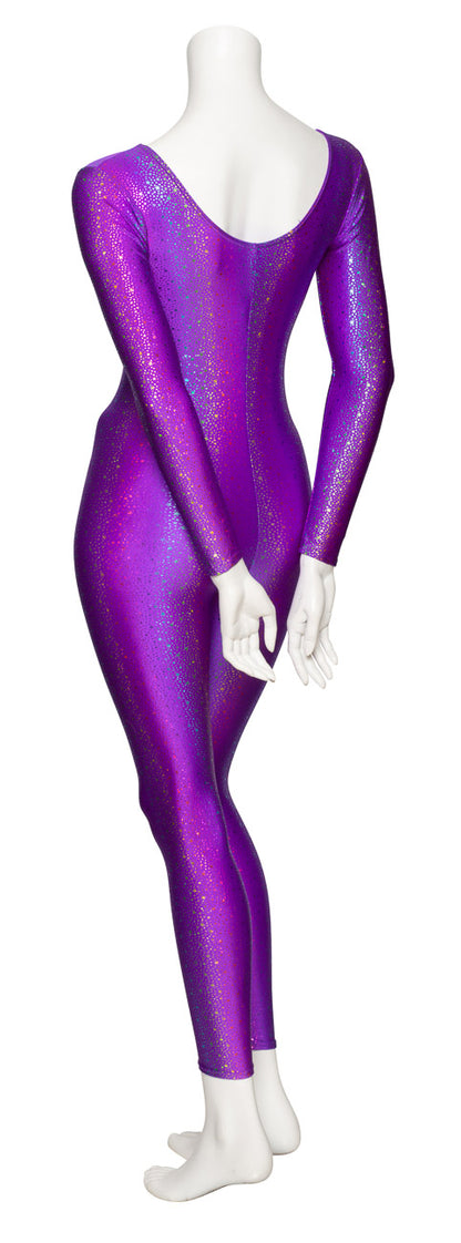 KDC017 All Colours STAR PRINT Women's Girls Lycra Long Sleeve Footless Dance Catsuit Unitard