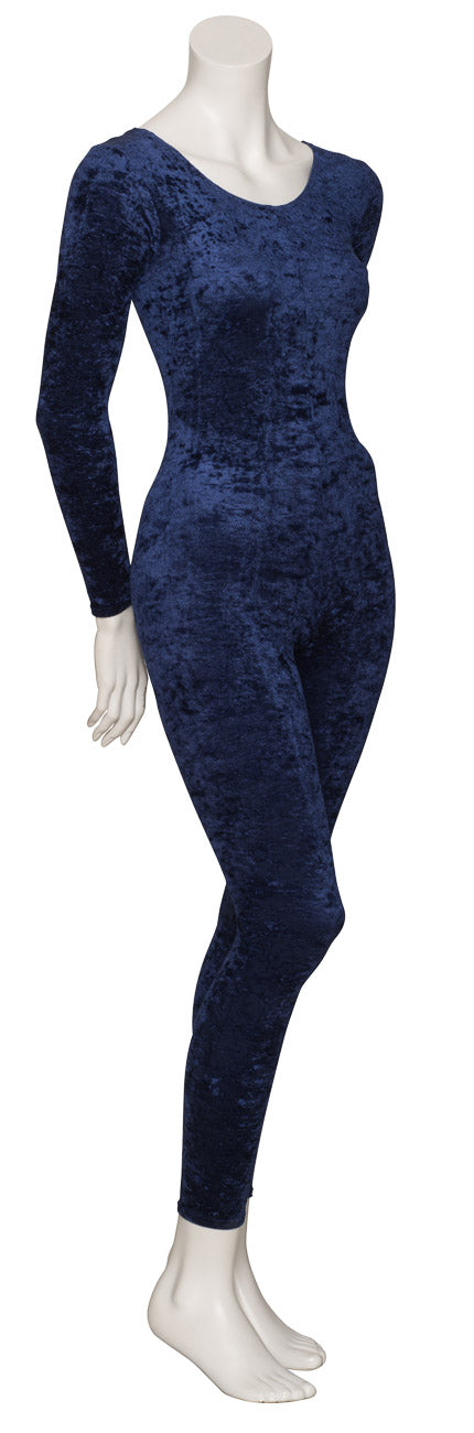 KDCV017 Girls All Colours Crushed Velour Velvet Long Sleeve Footless Catsuit