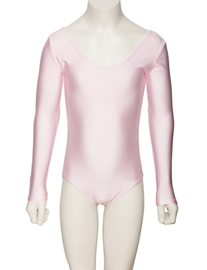 KDC029 Girls All Colours Nylon Lycra Long Sleeve Plain Dance Gymnastics Leotard