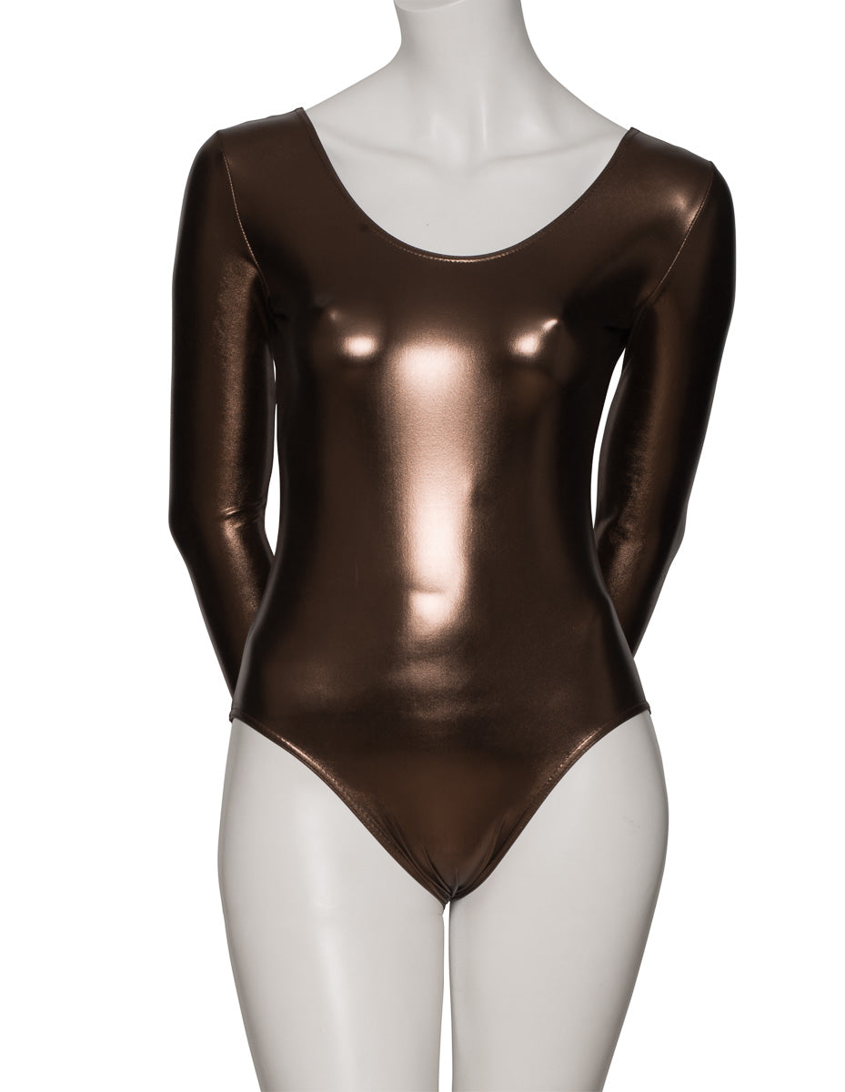 KDC029 Women's Shiny METALLIC All Colours Long Sleeve Dance Leotard