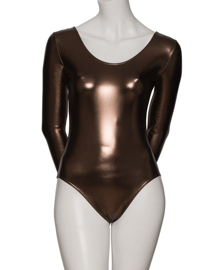 KDC029 Women's Shiny METALLIC All Colours Long Sleeve Dance Leotard