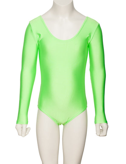 KDC029 Girls All Colours Nylon Lycra Long Sleeve Plain Dance Gymnastics Leotard