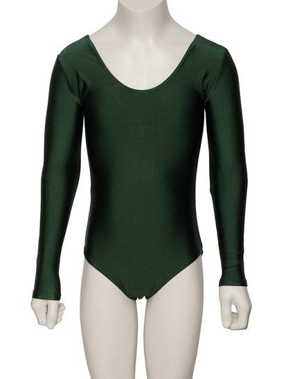 KDC029 Girls All Colours Nylon Lycra Long Sleeve Plain Dance Gymnastics Leotard