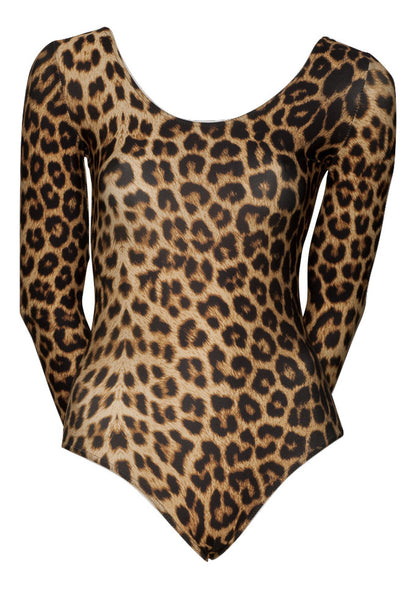 KDC029 All Colours ANIMAL PRINT Women's Girls Lycra Long Sleeve Dance Leotard