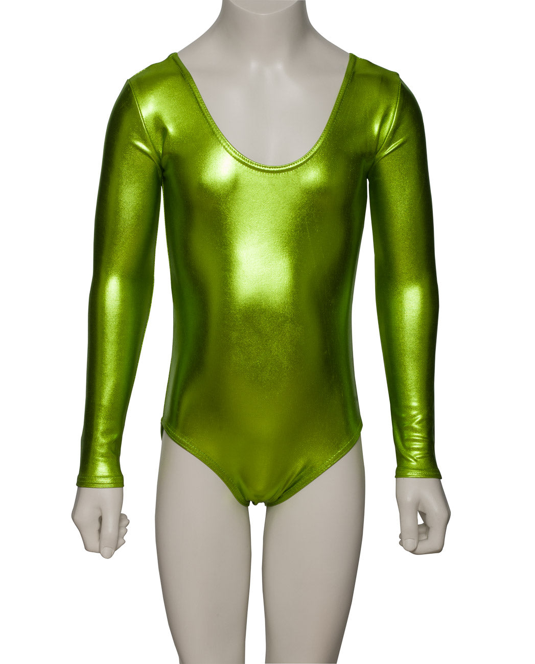 KDC029 Girls Shiny METALLIC All Colours Long Sleeve Leotard