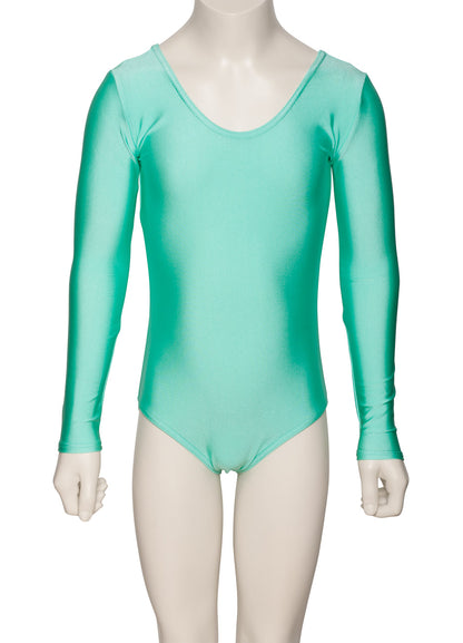 KDC029 Girls All Colours Nylon Lycra Long Sleeve Plain Dance Gymnastics Leotard