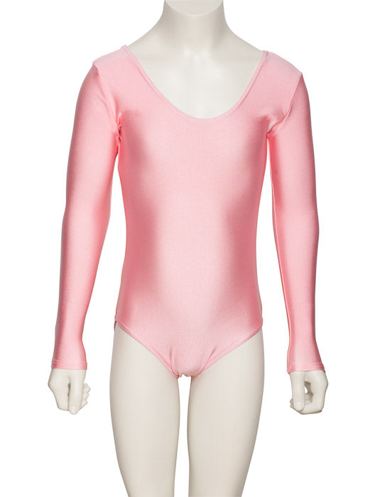 KDC029 Girls All Colours Nylon Lycra Long Sleeve Plain Dance Gymnastics Leotard