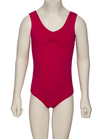 KDC038 Girls All Colours Ruched Cotton Sleeveless Ballet Dance Leotard