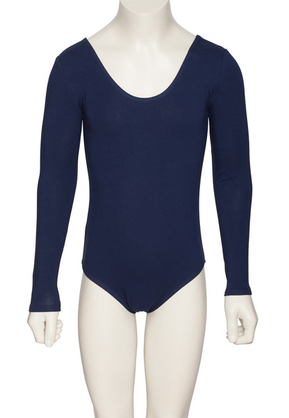 KDC039 Girls All Colours Ruched Cotton Long Sleeve Ballet Dance Leotard