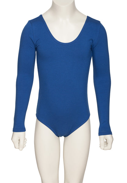 KDC039 Girls All Colours Ruched Cotton Long Sleeve Ballet Dance Leotard