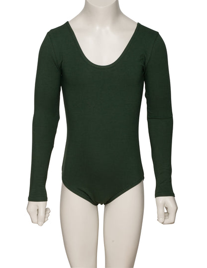 KDC039 Girls All Colours Ruched Cotton Long Sleeve Ballet Dance Leotard