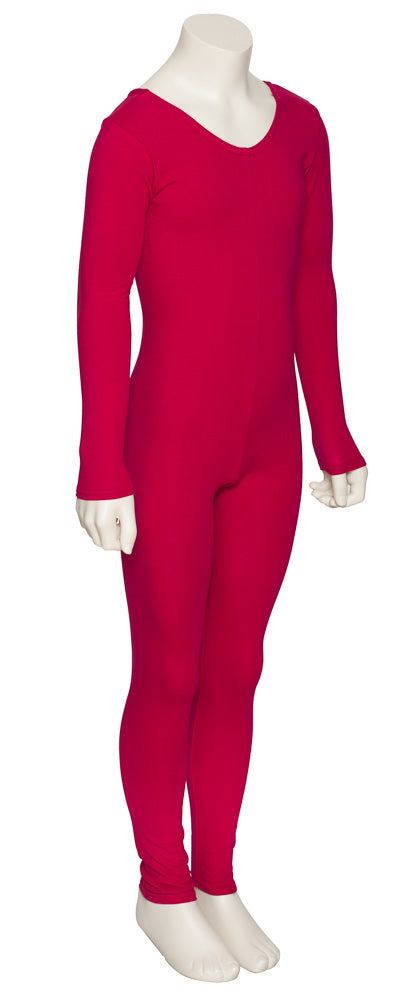 KDC057 Girls All Colours Cotton Long Sleeve Footless Catsuit Unitard