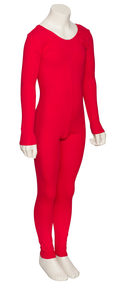 KDC057 Girls All Colours Cotton Long Sleeve Footless Catsuit Unitard