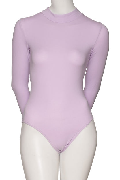 KDGC015 Women's All Colours High Neck Cotton Long Sleeve Leotard