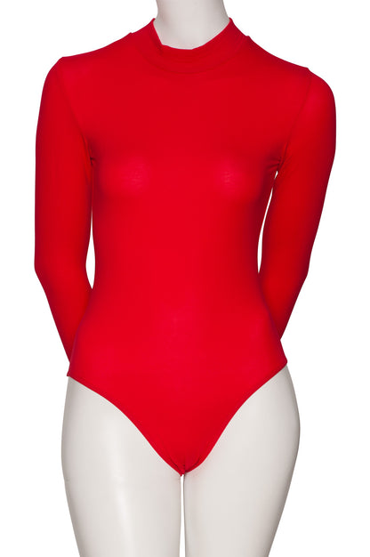 KDGC015 Women's All Colours High Neck Cotton Long Sleeve Leotard