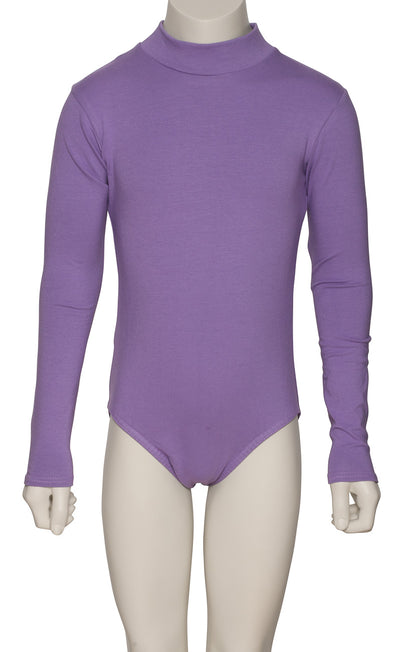 KDGC015 Girls All Colours High Neck Cotton Long Sleeve Leotard