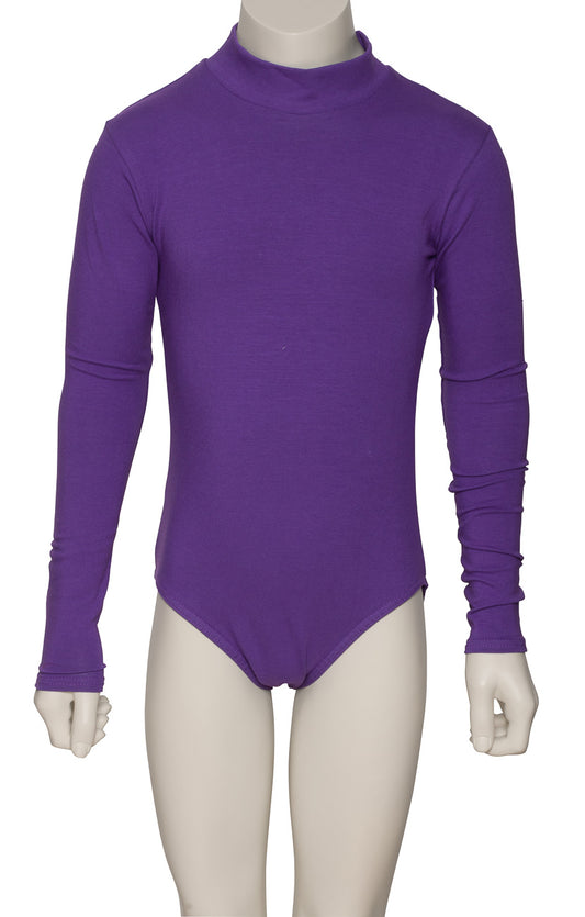 KDGC015 Girls All Colours High Neck Cotton Long Sleeve Leotard