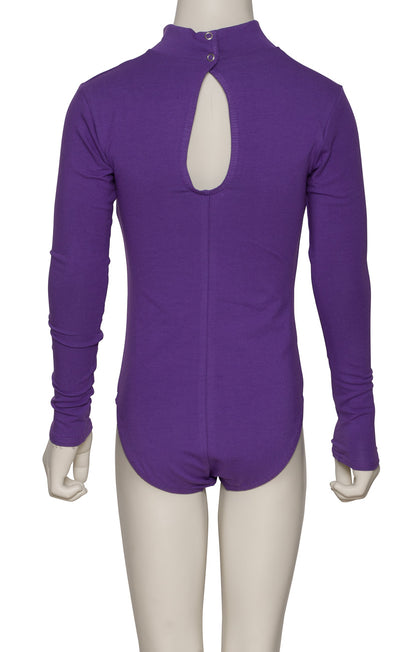 KDGC015 Girls All Colours High Neck Cotton Long Sleeve Leotard