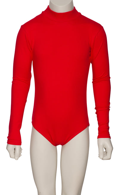 KDGC015 Girls All Colours High Neck Cotton Long Sleeve Leotard
