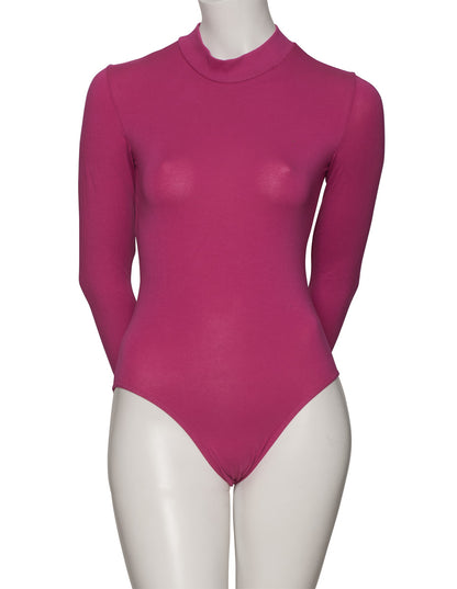 KDGC015 Women's All Colours High Neck Cotton Long Sleeve Leotard