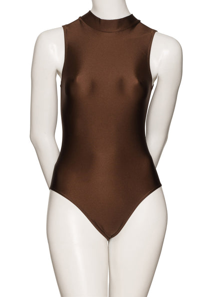 KDGN016 Women's All Colours Nylon Lycra HIGH NECK Sleeveless Plain Dance Gymnastics Leotard