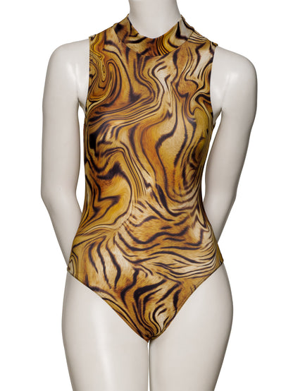 KDGN016 All Colours ANIMAL PRINT Women's Girls Lycra High Neck Sleeveless Dance Leotard