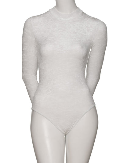 KDGV018 Women's All Colours Velour Crushed Velvet HIGH NECK Long Sleeve Dance Leotard